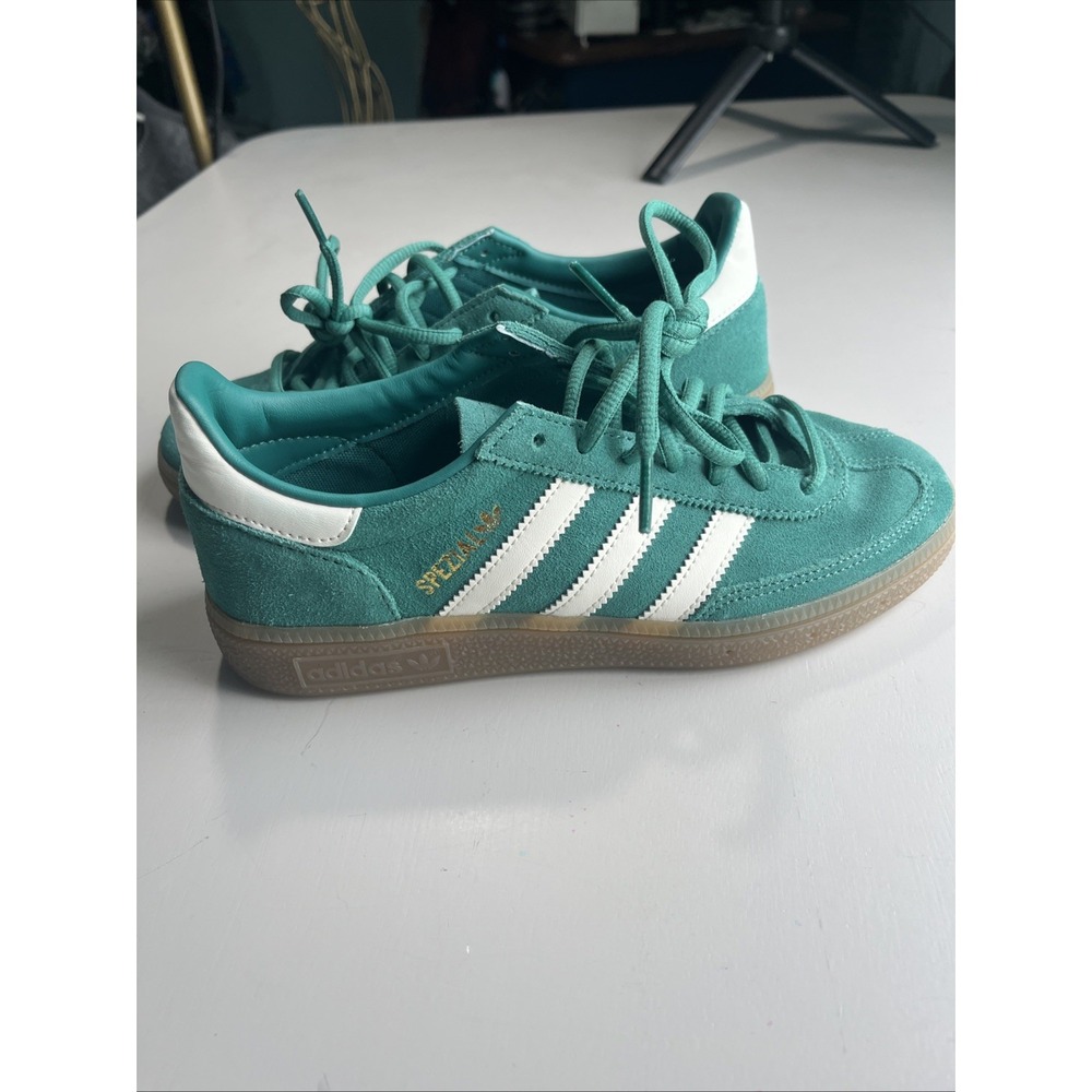 Size 6.5 - Adidas Handball Spezial Collegiate Green White Walking Training - Picture 4 of 11